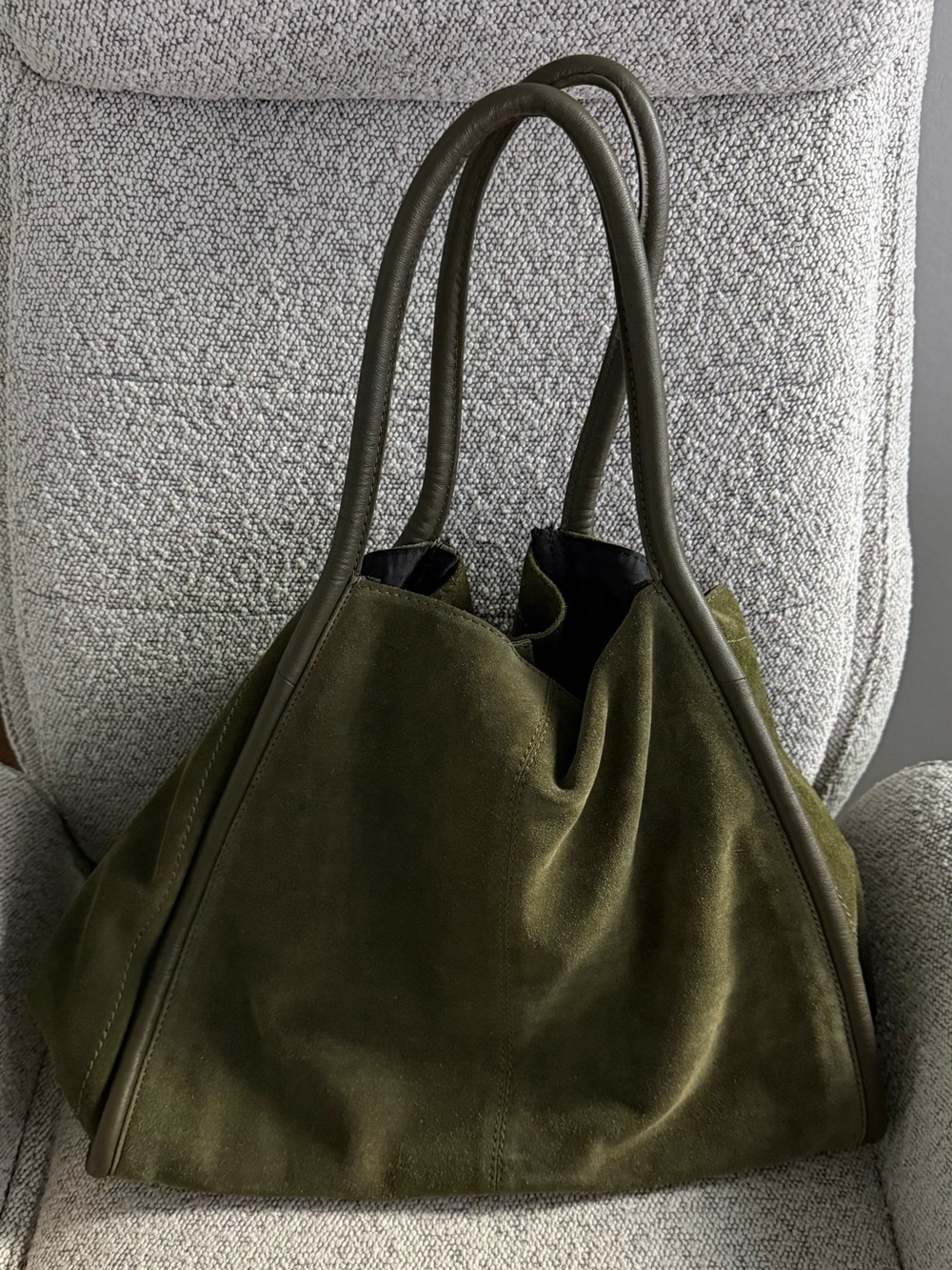ASOS Green Suede Shoulder Tote